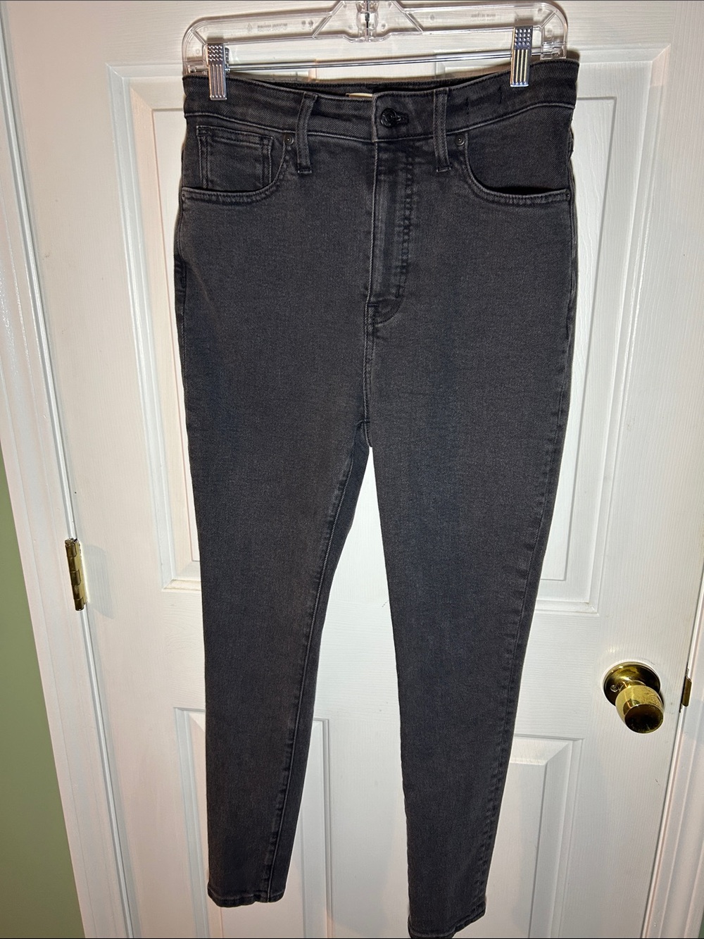 Madewell Curvy High-Rise Skinny Jeans in Starkey Wash 29 Grey Black MB379